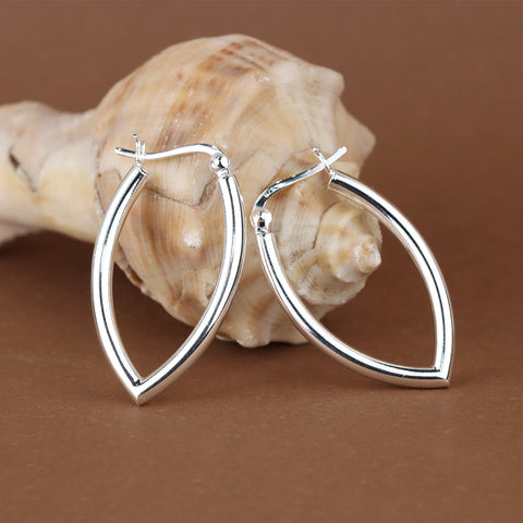 925 Sterling Silver Teardrop Hoop Earrings for Women