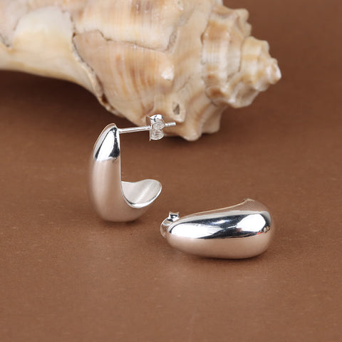 925 Sterling Silver Chunky Huggie Hoop Earrings
