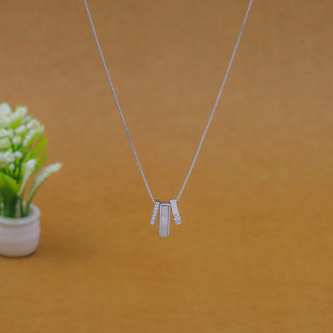 Silver Trio Bar Pendant With Chain