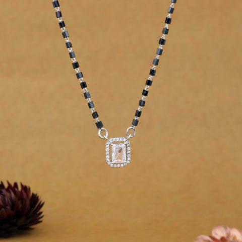 Radiant Charm 92.5 Silver  Solitaire Mangalsutra For Women