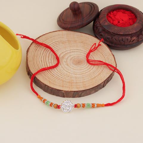 Om Sterling Silver Thread Rakhi