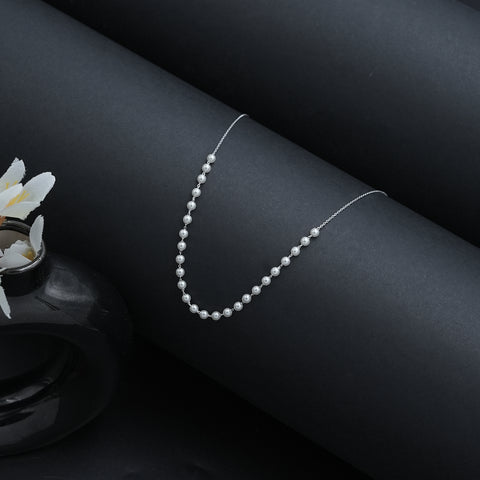 Silver Pearl  Beads Necklace