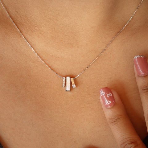 Silver Trio Bar Pendant With Chain