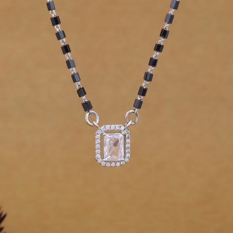 Radiant Charm 92.5 Silver  Solitaire Mangalsutra For Women
