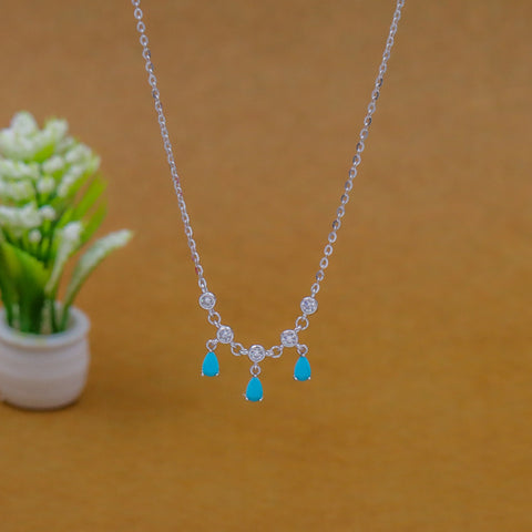 Silver Stones-Studded & Beaded Necklace