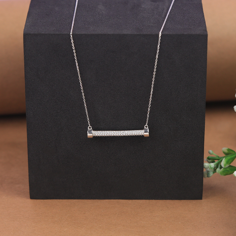 Light Tube Diamond Pendant With Chain