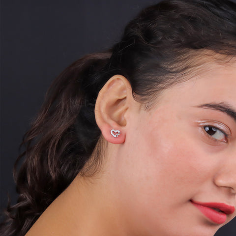 925 Sterling Silver Heart & Infinity Stud Earrings for Women