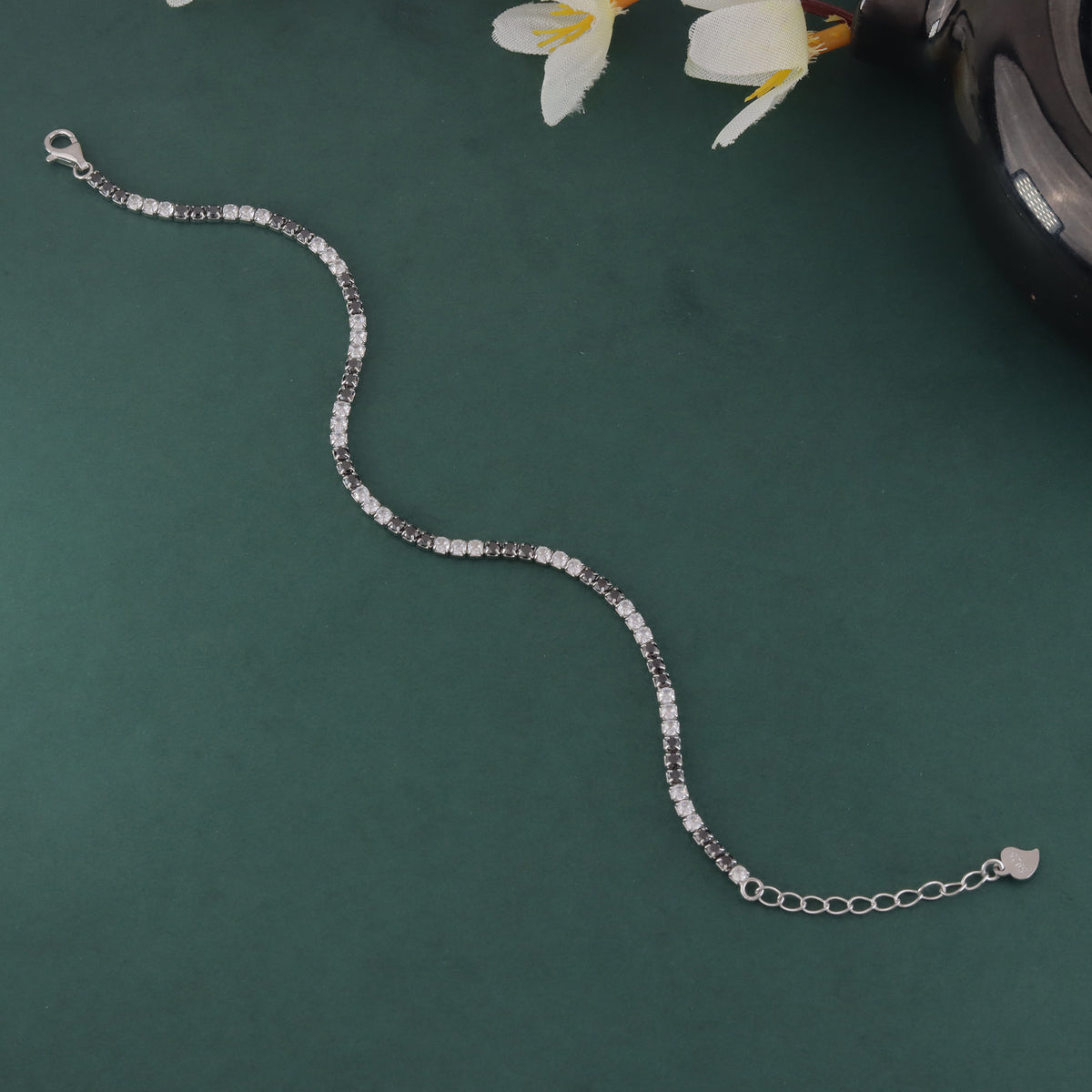 925 Sterling Silver  Blue Sapphire Sparkle Tennis Bracelet For Women