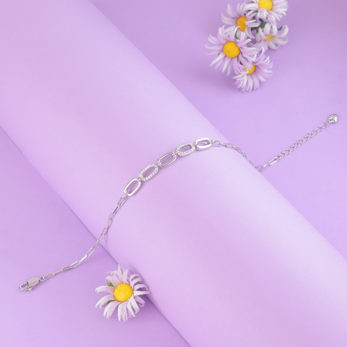 925 Sterling Silver Minimal Link Chain Bracelet for Women