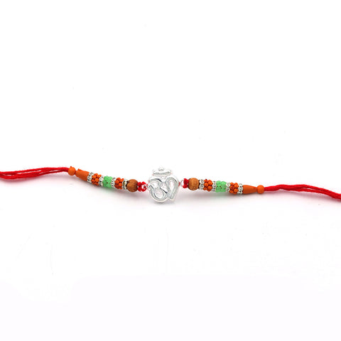 Om Sterling Silver Thread Rakhi