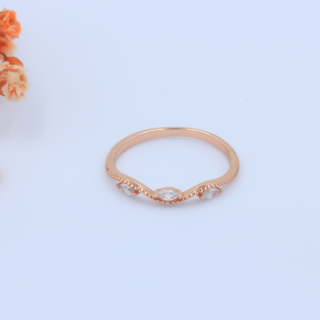 Rose gold curved ring