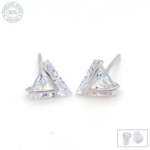 Silver Tringle Shape Earring