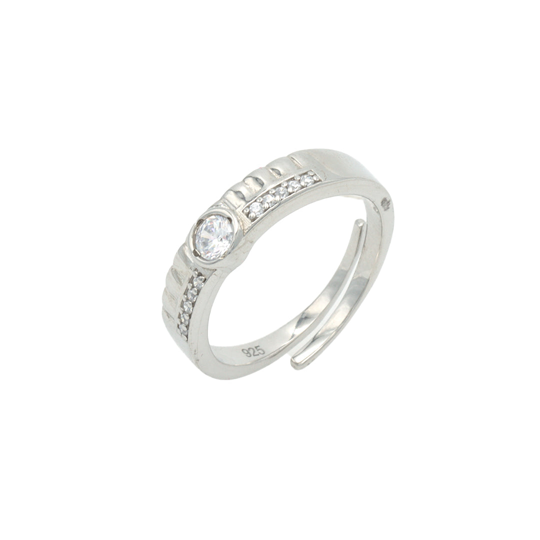 925 Silver band diamond ring