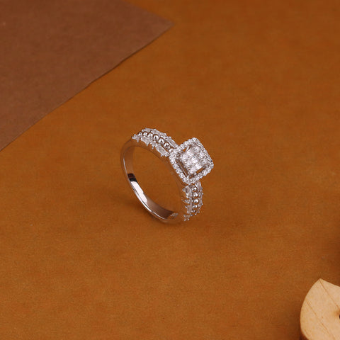 Princess-Cut Composite Diamond Square Frame Ring