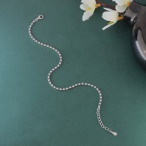 925 Sterling Silver Small Sapphire Sparkle Tennis Bracelet For Women