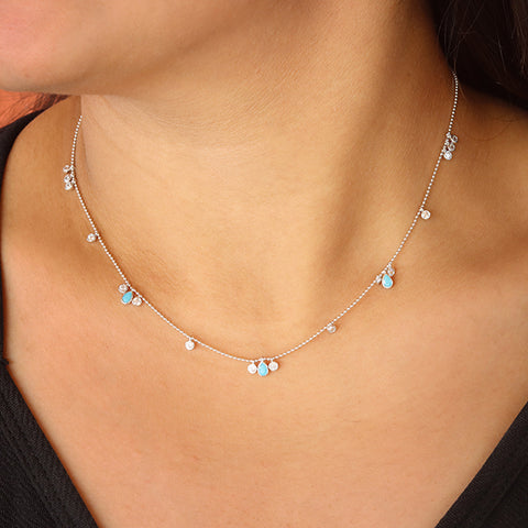Silver Bead Charm Necklace