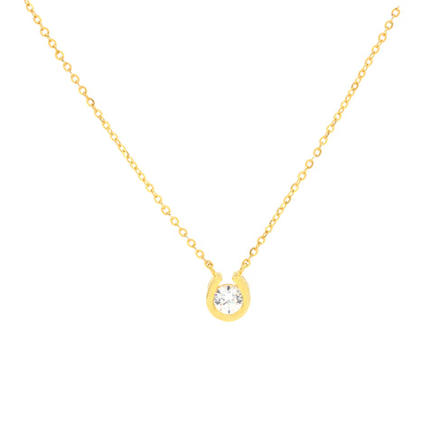 Women  Circular  White Diamond Pendant With Chain