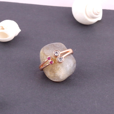 Adjustable Dual Stone Ring