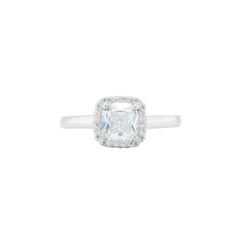 925 Sterling Silver Cushion Cut  Diamond Ring for Women