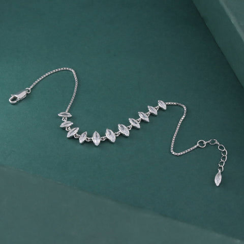 CZ Diamond Leaf Bracelet for Women