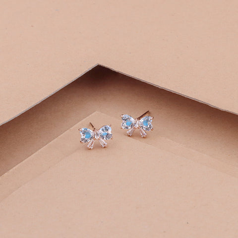 Sterling Silver Cubic Zirconia Ribbon Earrings