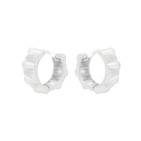 925 Sterling Silver Textured Hoop Earrings for Women