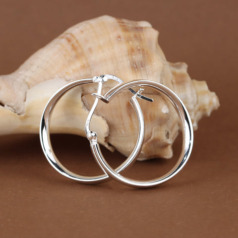 925 Sterling Silver Large Hoop Earrings