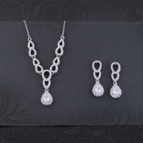 Eri Silvers Infinity Glow Necklace & Earrings Set