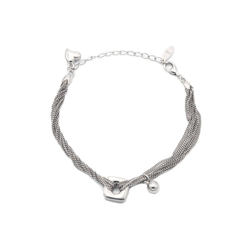 Silver layered tringle bracelet