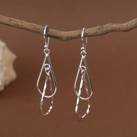 925 Sterling Silver Teardrop Drop Earrings