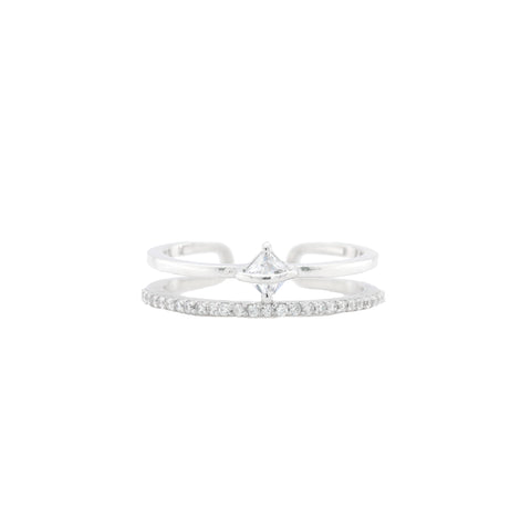 925 Silver Two Layer Trendy Ring for Women
