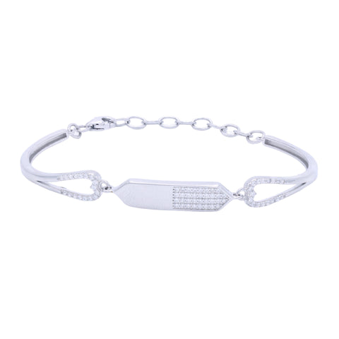 925 sterling silver hexagon shape diamond bracelet