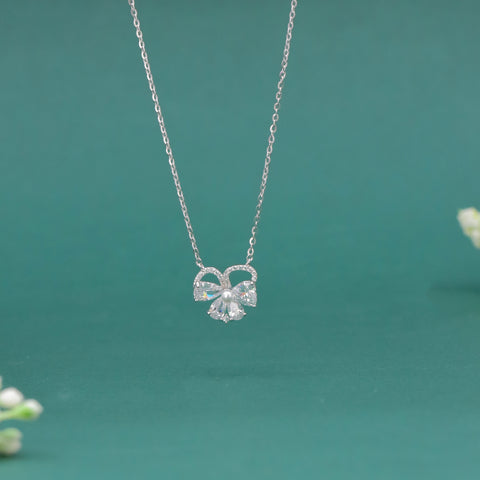 Sterling Silver Daily Ware Floral Pearl  Pendant Necklace for Women