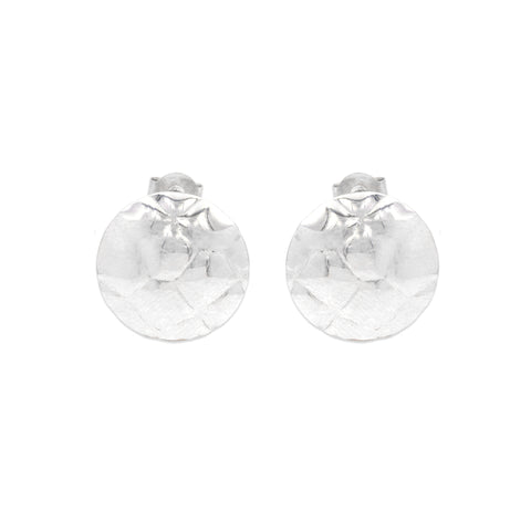925 Sterling Silver Floral Dome-Cut Stud Earrings for Women