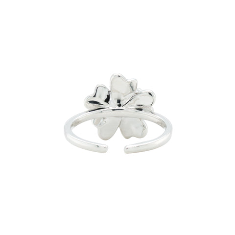 White Floral CZ Diamond Ring for Women