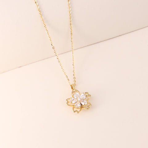 Floral Gold Pendant Chain for Women