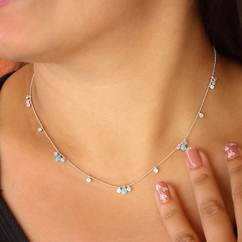 Silver Bead Charm Necklace