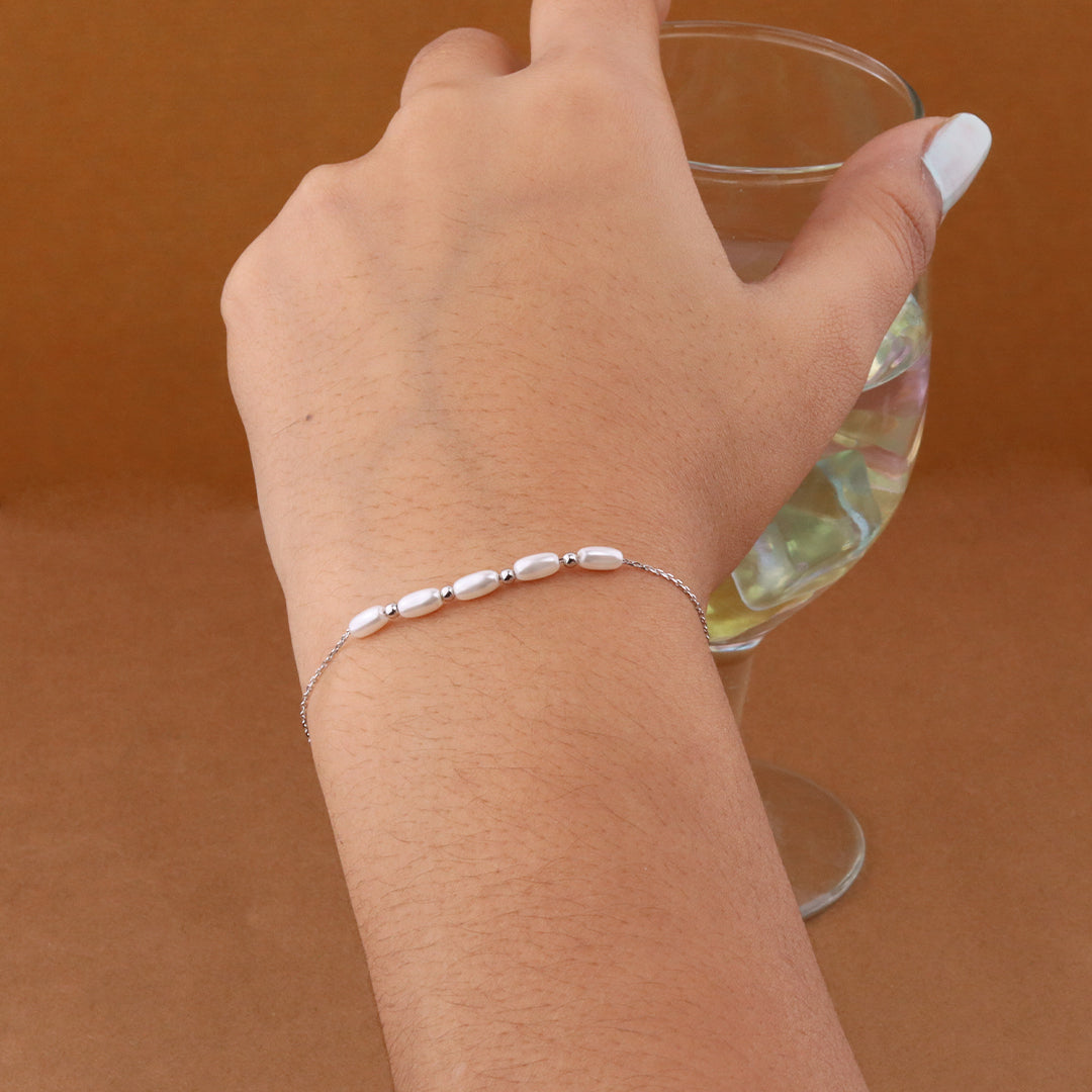 Forever Pearl and Beads Silver Bracelet