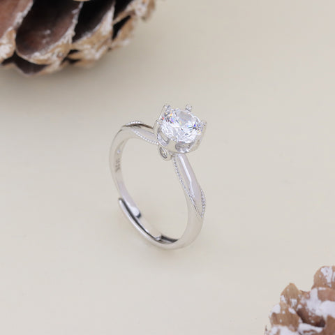 925 Sterling Silver Solitaire  Ring for Women