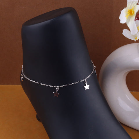 Pure Silver Star Anklet