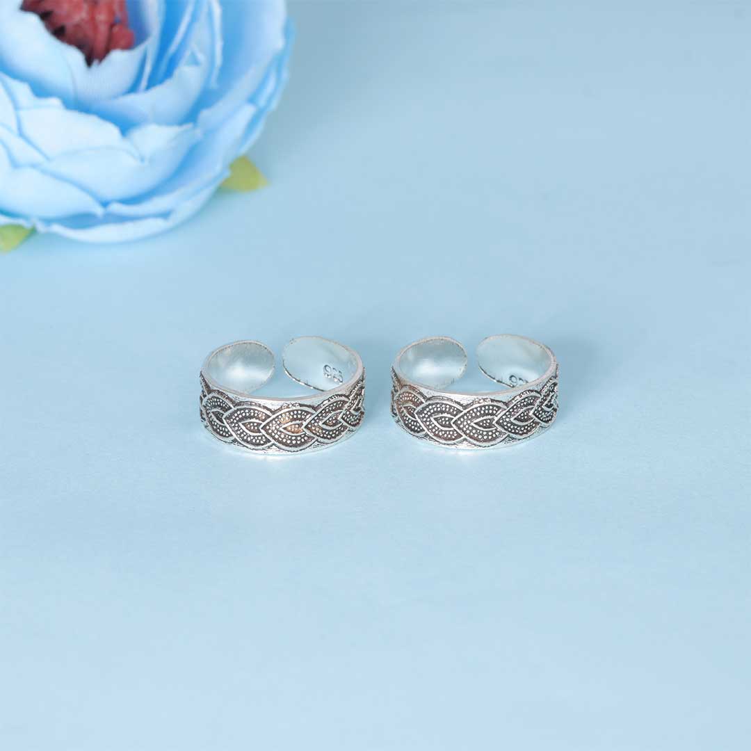 925 Sterling Silver Antique Adjustable Toe Rings for Women