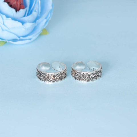925 Sterling Silver Antique Adjustable Toe Rings for Women