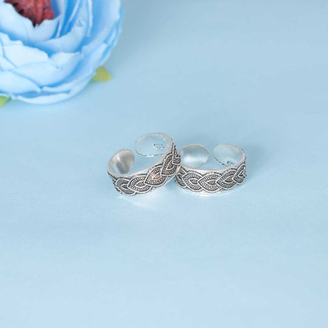 925 Sterling Silver Antique Adjustable Toe Rings for Women