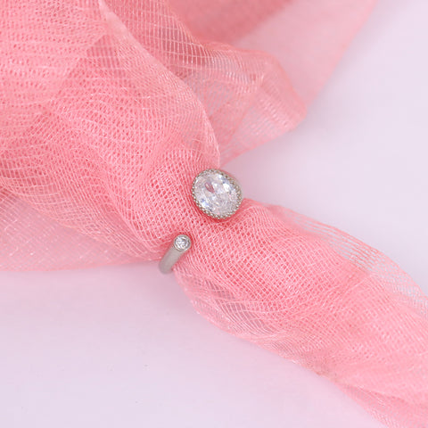 Sterling Silver Bezel Twin Ring With Adjustable Size