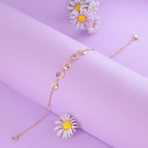 Rose Gold plated Infinity Link Bracelet for Women