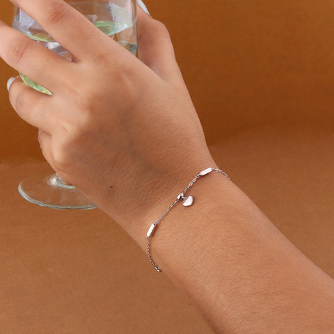 Silver Delicate Heart Bracelet