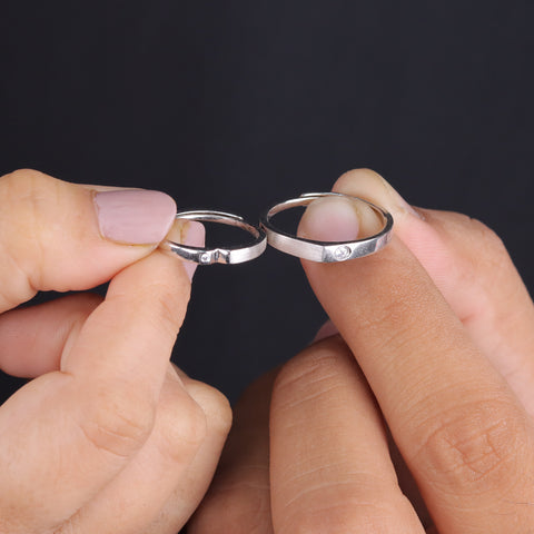 925 Sterling Silver coupal love ring