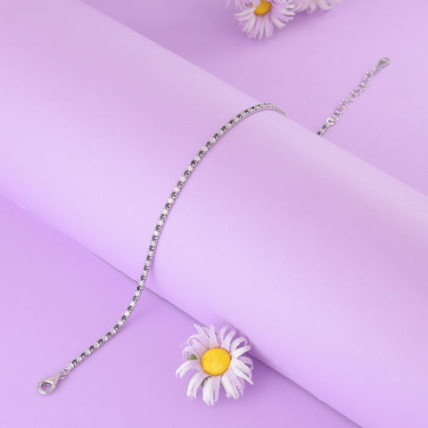 925 Sterling Silver Small Sapphire Sparkle Tennis Bracelet For Women