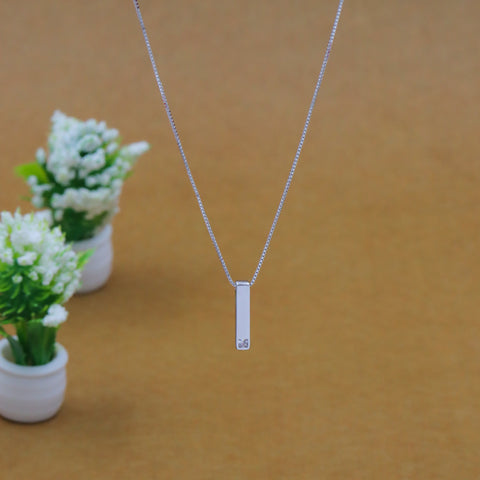Silver Dangling Droplet Diamonds Pendant With Chain