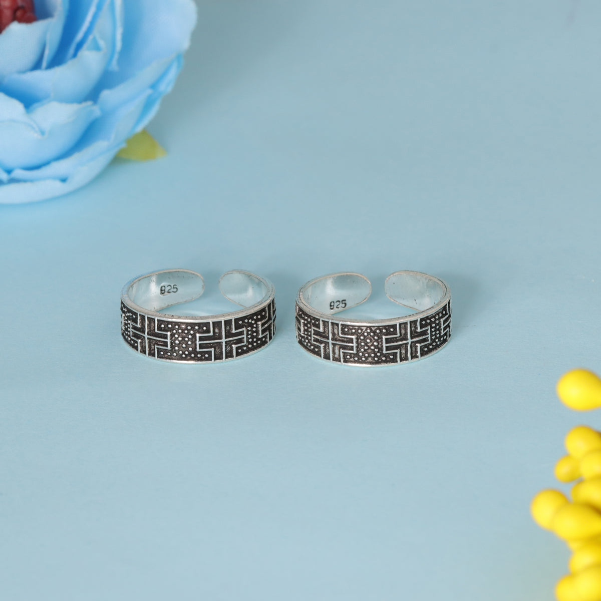 925 Sterling Silver Tribal Maze Toe Ring